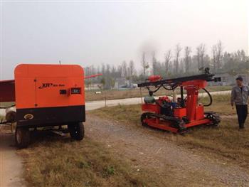 信然潛孔鉆機+移動空壓機試機發(fā)運